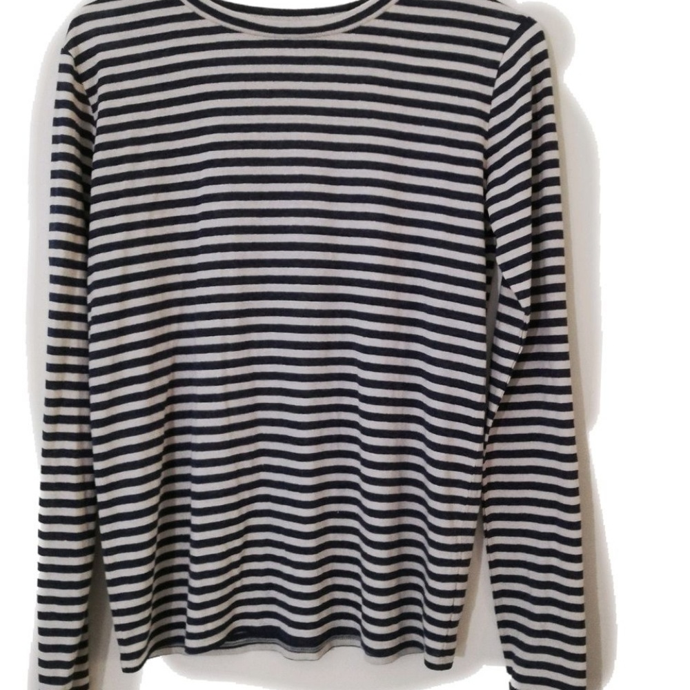 Vince blue and tan silk blend striped shirt sizeXS